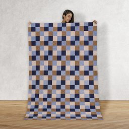 Tapete Jacquard com Látex 2,00 M X 2,50 M Emborrachado Antiderrapante Sala Quarto Pixel Marinho - 2