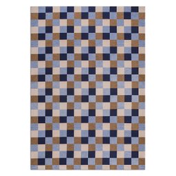 Tapete Jacquard com Látex 2,00 M X 2,50 M Emborrachado Antiderrapante Sala Quarto Pixel Marinho - 3