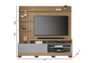 Ver imagem 4 de Estante Home Maceio 2mts para Tv até 65 Polegadas com Pés, Ripado Lateral e Led Colibri:freijo/cinza
