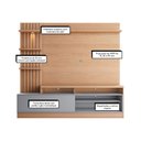 Ver imagem 3 de Estante Home Maceio 2mts para Tv até 65 Polegadas com Pés, Ripado Lateral e Led Colibri:freijo/cinza