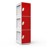 Armário de Plástico 3 Portas - Nk 1363 Nilko Armários Vermelho Chave Padrão - 1