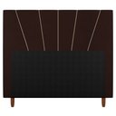 Ver imagem 2 de Cabeceira Cama Box Solteiro Dallas 90cm Linho Marrom - Abmaza