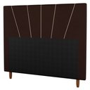 Ver imagem 1 de Cabeceira Cama Box Solteiro Dallas 90cm Linho Marrom - Abmaza