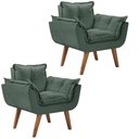 Ver imagem 1 de Kit 2 Poltronas Opalla Pés Palito 1 Lugar D Salla Suede