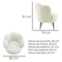 Ver imagem 3 de Poltrona Decorativa Organica Flora Pes Ferro Boucle Tce 1010 Moll