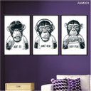 Ver imagem 2 de Kit 03 Quadros-don T See, Don T Hear, Don T Speak - Monkeys - Pb Anm003 - Canvas 40x60cm