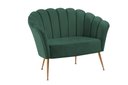 Ver imagem 2 de Sofá Pétala em Veludo Verde com Base Dourada