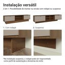Ver imagem 5 de Rack Suspenso para Tv até 80 Polegadas 218 Cm 2 Portas Rustic/crema Vik Madesa