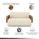 Ver imagem 3 de Sofá Decorativo Living Sala de Estar Bornéu 168cm Pés de Madeira Pu/linho Caramelo/off White G33 - G