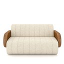 Ver imagem 7 de Sofá Decorativo Living Sala de Estar Bornéu 168cm Pés de Madeira Pu/linho Caramelo/off White G33 - G