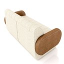 Ver imagem 5 de Sofá Decorativo Living Sala de Estar Bornéu 168cm Pés de Madeira Pu/linho Caramelo/off White G33 - G
