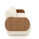 Ver imagem 6 de Sofá Decorativo Living Sala de Estar Bornéu 168cm Pés de Madeira Pu/linho Caramelo/off White G33 - G