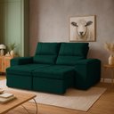 Ver imagem 6 de Sofá Retrátil Reclinável Boni 2 Lugares 190cm Verde Veludo Loja Sheep