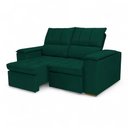 Ver imagem 3 de Sofá Retrátil Reclinável Boni 2 Lugares 190cm Verde Veludo Loja Sheep