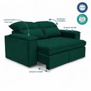 Ver imagem 4 de Sofá Retrátil Reclinável Boni 2 Lugares 190cm Verde Veludo Loja Sheep