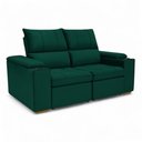 Ver imagem 1 de Sofá Retrátil Reclinável Boni 2 Lugares 190cm Verde Veludo Loja Sheep
