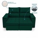Ver imagem 2 de Sofá Retrátil Reclinável Boni 2 Lugares 190cm Verde Veludo Loja Sheep