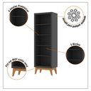 Ver imagem 6 de Estante Livreiro 4 Prateleiras com Pés em Mdf Versales - Preto e Cedro
