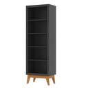 Ver imagem 3 de Estante Livreiro 4 Prateleiras com Pés em Mdf Versales - Preto e Cedro