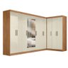 Guarda-roupa Casal Modulado Paris 11 Portas 4 Gavetas com Espelho Cinamomo/off White - Maxel - 2