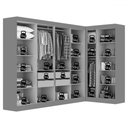 Ver imagem 3 de Guarda-roupa Casal Modulado Paris 11 Portas 4 Gavetas com Espelho Cinamomo/off White - Maxel