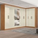 Ver imagem 1 de Guarda-roupa Casal Modulado Paris 11 Portas 4 Gavetas com Espelho Cinamomo/off White - Maxel