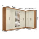 Ver imagem 4 de Guarda-roupa Casal Modulado Paris 11 Portas 4 Gavetas com Espelho Cinamomo/off White - Maxel