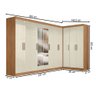 Guarda-roupa Casal Modulado Paris 11 Portas 4 Gavetas com Espelho Cinamomo/off White - Maxel - 4