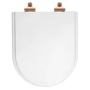 Ver imagem 1 de Assento Sanitário Poliéster Soft Close Duna Branco para Vaso Deca com Ferragem Rose Gold
