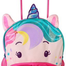 Mochila Infantil com Rodinhas Unicórnio - Rosa - 3