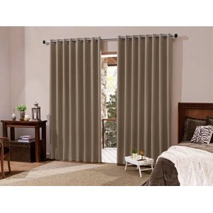 Cortina Blackout Tecido Quarto Casal Sala 3,00x2,30 M - Bege Escuro