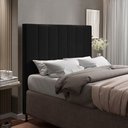 Ver imagem 1 de Cabeceira Casal Queen Cama Box 160cm para Quarto Malibu Suede Preto M11 - D’Rossi