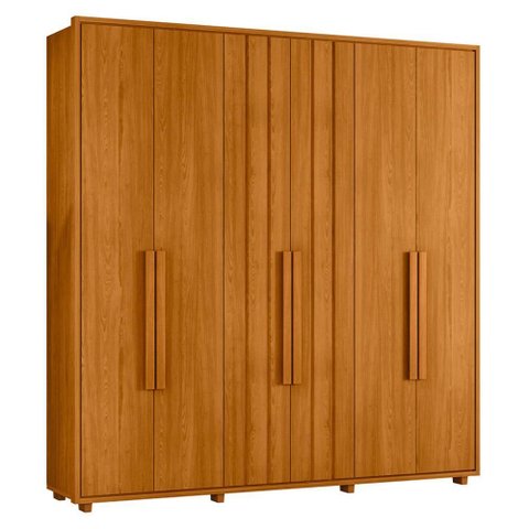 Guarda Roupa Casal Veronese Ripado 6 Portas Cinamomo - Madetec