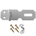 Ver imagem 2 de Dobradiça Porta Cadeado Fecho Trinco Zincado 6,3cm para Portão Gaveta Armário | Aliança | Kit 06 Un