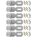 Ver imagem 1 de Dobradiça Porta Cadeado Fecho Trinco Zincado 6,3cm para Portão Gaveta Armário | Aliança | Kit 06 Un