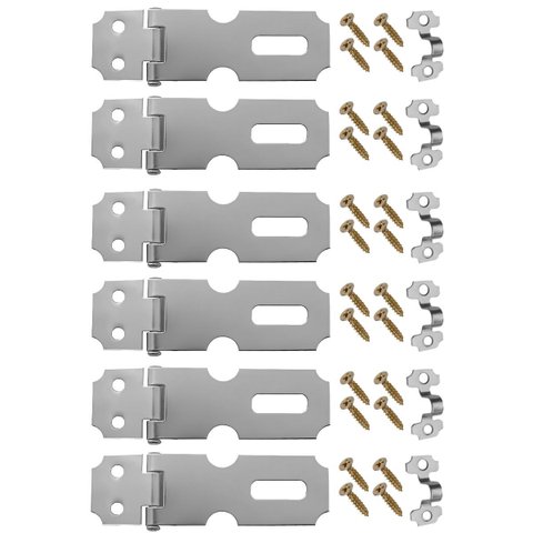 Dobradiça Porta Cadeado Fecho Trinco Zincado 6,3cm para Portão Gaveta Armário | Aliança | Kit 06 Un