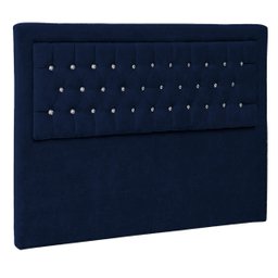 Cabeceira Casal Iasi P04 140 cm Suede - Doce Sonho Móveis - Azul Marinho TCA 948 - 1