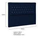 Ver imagem 3 de Cabeceira Casal Iasi P04 140 cm Suede - Doce Sonho Móveis - Azul Marinho TCA 948