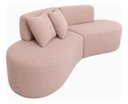Ver imagem 2 de Sofá Curvo Orgânico Virginia 300cm Luxo Sala Boucle: Rose