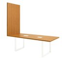 Ver imagem 2 de Conjunto Mesa Reunião 250x90cm com Painel TV MDF Freijó e Branco