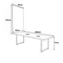 Ver imagem 3 de Conjunto Mesa Reunião 250x90cm com Painel TV MDF Freijó e Branco