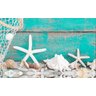 Quadro Decorativo Conchas Estrela do Mar Casa de Praia Grandes em Tecido Canvas - 2