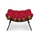Ver imagem 4 de Kit 2 Puffs Costela Suede Vermelho Base Metálica - Pallazio