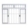 Janela de Alumínio 04 Folhas C/basc e Grade Branca-100x200 - 1
