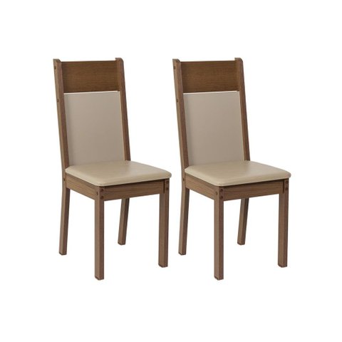 Kit 2 Cadeiras de Jantar 4280 Madesa Rustic/crema/sintético Bege