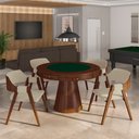 Ver mais imagens de Kit 2 Cadeiras Sala de Jantar e Jogos Carteados Madeira Maciça Poker Linho Offwhite/imbuia G42 - Gra
