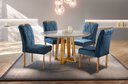 Ver imagem 1 de Sala de Jantar 4 Lugares Imperio Mesa Redonda Madeira Maciça