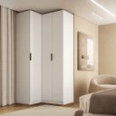 Ver imagem 1 de Guarda Roupa de Canto Reto 3 Portas Mdf Altezza Clean Belmax:branco