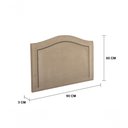 Ver imagem 2 de Cabeceira Solteiro 90x60 Suede Bege Tachas Fumê