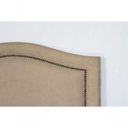 Ver imagem 4 de Cabeceira Solteiro 90x60 Suede Bege Tachas Fumê